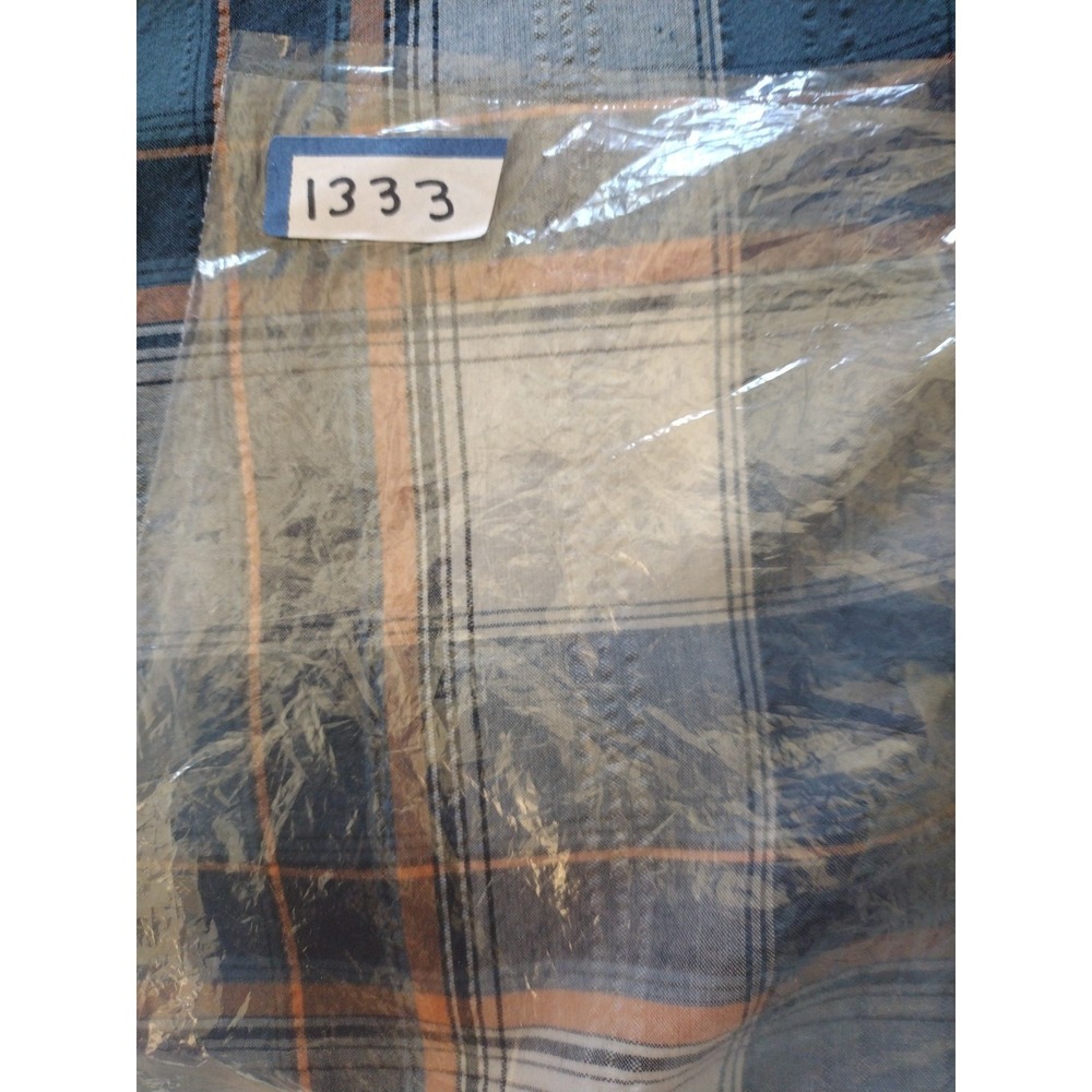 Red Head Button Up‎ Shirt Men L Blue Plaid Short Sleeve Textured Outdoors Casual - Picture 6 of 8